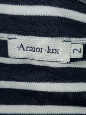 Armor Lux Navy and White Striped Shirt